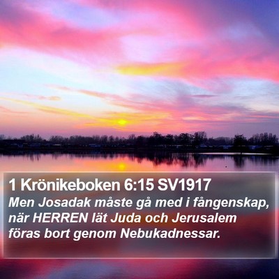 1 Krönikeboken 6:15 SV1917 Bible Verse Image