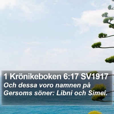 1 Krönikeboken 6:17 SV1917 Bible Verse Image