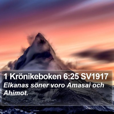 1 Krönikeboken 6:25 SV1917 Bible Verse Image