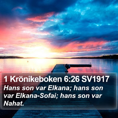 1 Krönikeboken 6:26 SV1917 Bible Verse Image