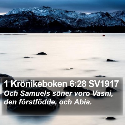 1 Krönikeboken 6:28 SV1917 Bible Verse Image