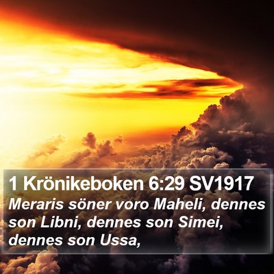 1 Krönikeboken 6:29 SV1917 Bible Verse Image