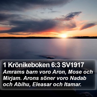 1 Krönikeboken 6:3 SV1917 Bible Verse Image
