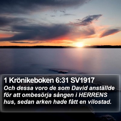 1 Krönikeboken 6:31 SV1917 Bible Verse Image