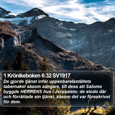 1 Krönikeboken 6:32 SV1917 Bible Verse Image