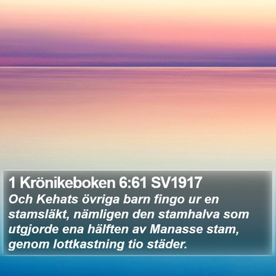 1 Krönikeboken 6:61 SV1917 Bible Verse Image