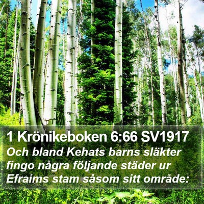 1 Krönikeboken 6:66 SV1917 Bible Verse Image