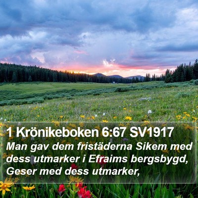 1 Krönikeboken 6:67 SV1917 Bible Verse Image