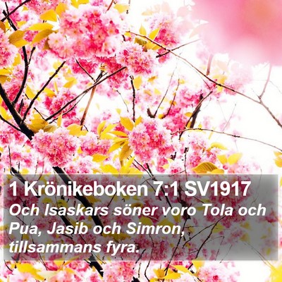 1 Krönikeboken 7:1 SV1917 Bible Verse Image