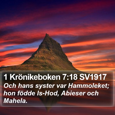 1 Krönikeboken 7:18 SV1917 Bible Verse Image