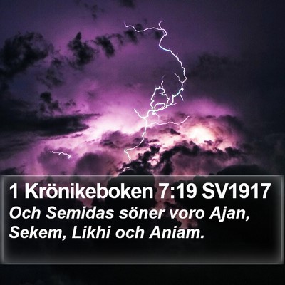 1 Krönikeboken 7:19 SV1917 Bible Verse Image