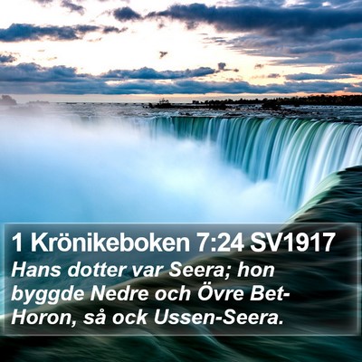 1 Krönikeboken 7:24 SV1917 Bible Verse Image
