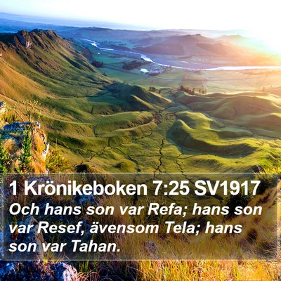 1 Krönikeboken 7:25 SV1917 Bible Verse Image