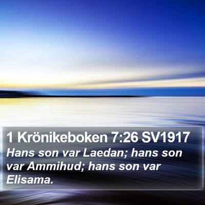 1 Krönikeboken 7:26 SV1917 Bible Verse Image