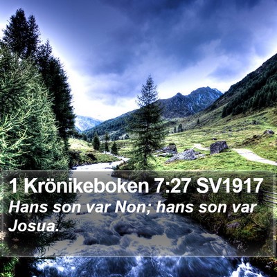 1 Krönikeboken 7:27 SV1917 Bible Verse Image