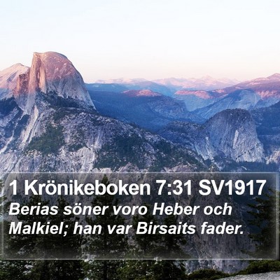 1 Krönikeboken 7:31 SV1917 Bible Verse Image