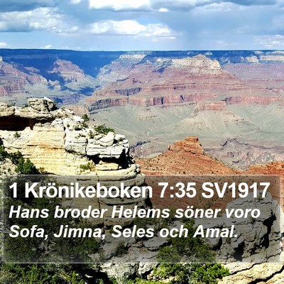 1 Krönikeboken 7:35 SV1917 Bible Verse Image