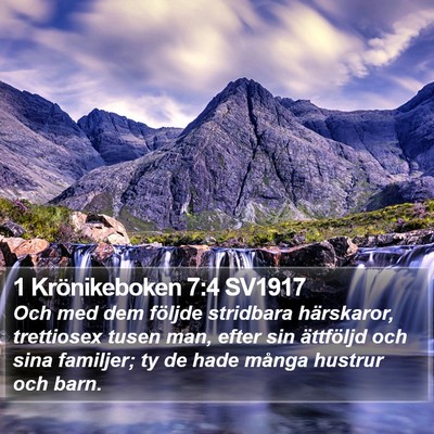 1 Krönikeboken 7:4 SV1917 Bible Verse Image