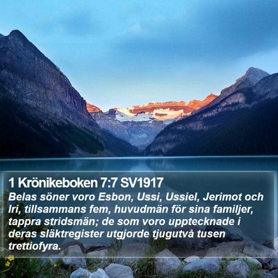 1 Krönikeboken 7:7 SV1917 Bible Verse Image