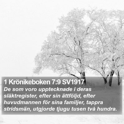 1 Krönikeboken 7:9 SV1917 Bible Verse Image