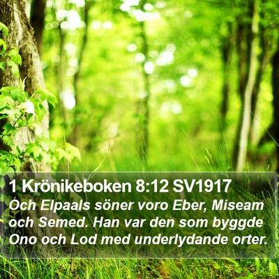 1 Krönikeboken 8:12 SV1917 Bible Verse Image