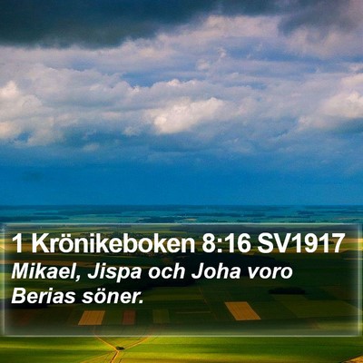 1 Krönikeboken 8:16 SV1917 Bible Verse Image