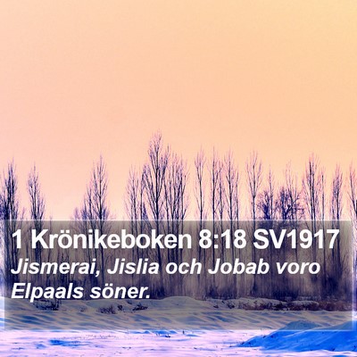 1 Krönikeboken 8:18 SV1917 Bible Verse Image