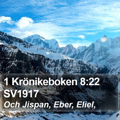 1 Krönikeboken 8:22 SV1917 Bible Verse Image