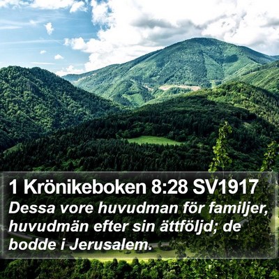 1 Krönikeboken 8:28 SV1917 Bible Verse Image