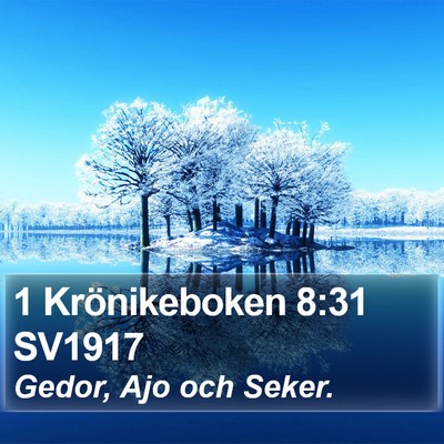 1 Krönikeboken 8:31 SV1917 Bible Verse Image