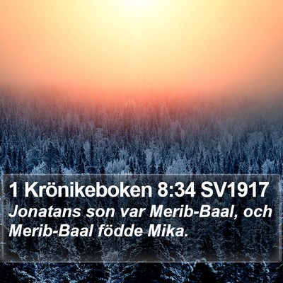1 Krönikeboken 8:34 SV1917 Bible Verse Image