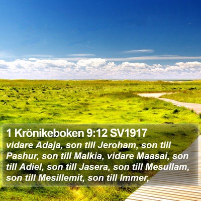 1 Krönikeboken 9:12 SV1917 Bible Verse Image