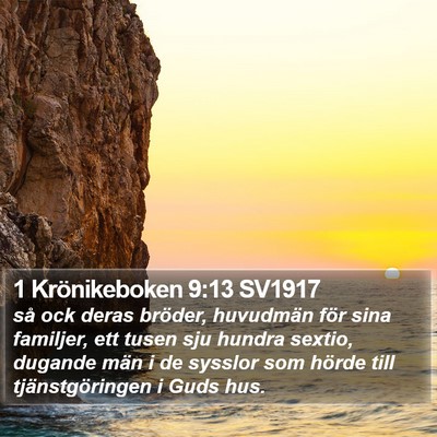 1 Krönikeboken 9:13 SV1917 Bible Verse Image