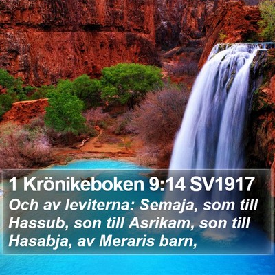 1 Krönikeboken 9:14 SV1917 Bible Verse Image
