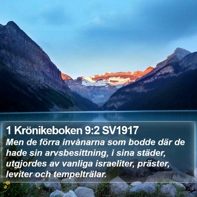 1 Krönikeboken 9:2 SV1917 Bible Verse Image