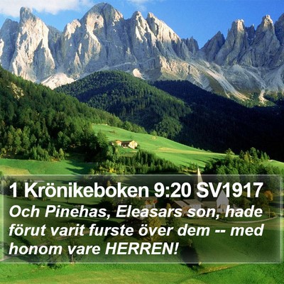 1 Krönikeboken 9:20 SV1917 Bible Verse Image