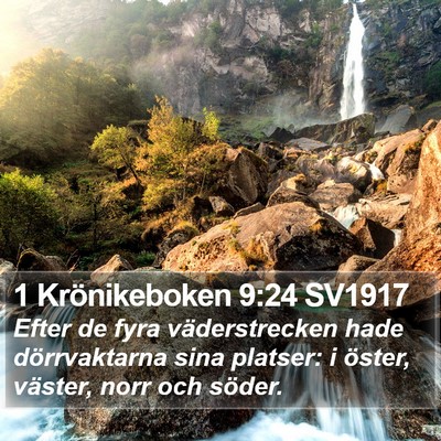 1 Krönikeboken 9:24 SV1917 Bible Verse Image