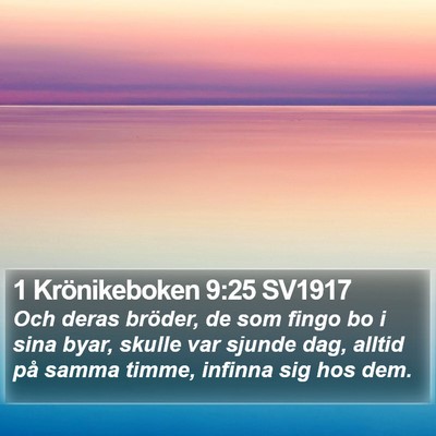 1 Krönikeboken 9:25 SV1917 Bible Verse Image