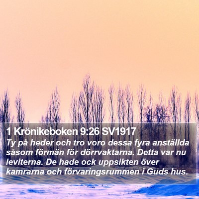 1 Krönikeboken 9:26 SV1917 Bible Verse Image