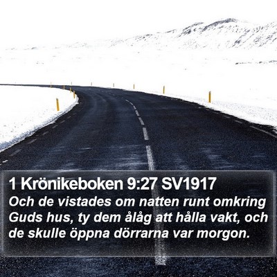 1 Krönikeboken 9:27 SV1917 Bible Verse Image