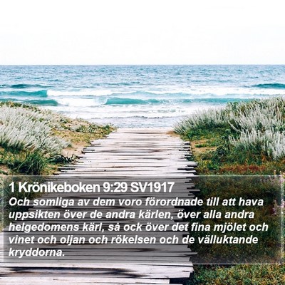 1 Krönikeboken 9:29 SV1917 Bible Verse Image