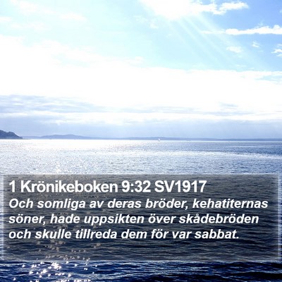 1 Krönikeboken 9:32 SV1917 Bible Verse Image