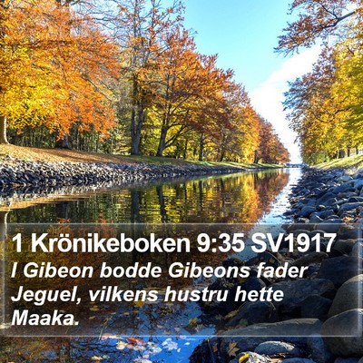 1 Krönikeboken 9:35 SV1917 Bible Verse Image