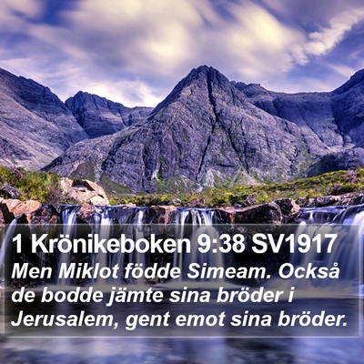 1 Krönikeboken 9:38 SV1917 Bible Verse Image