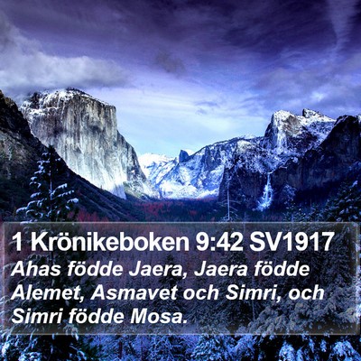 1 Krönikeboken 9:42 SV1917 Bible Verse Image