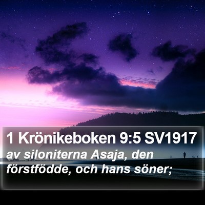 1 Krönikeboken 9:5 SV1917 Bible Verse Image