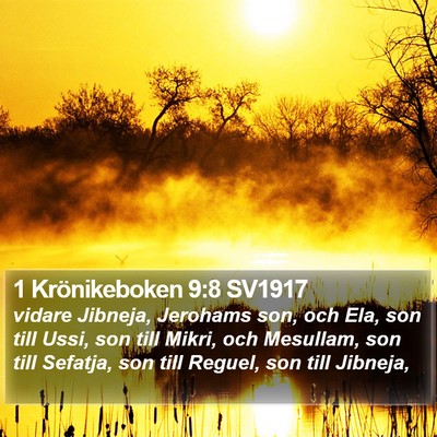 1 Krönikeboken 9:8 SV1917 Bible Verse Image