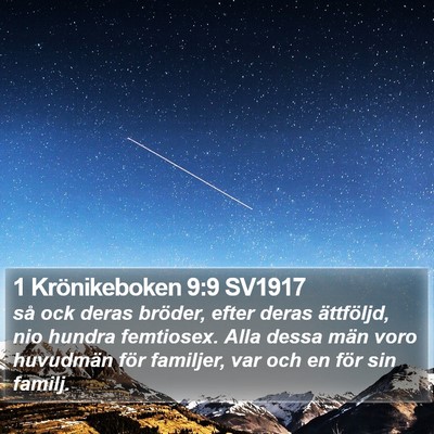 1 Krönikeboken 9:9 SV1917 Bible Verse Image