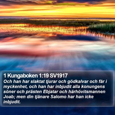 1 Kungaboken 1:19 SV1917 Bible Verse Image