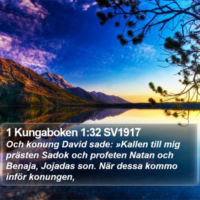 1 Kungaboken 1:32 SV1917 Bible Verse Image